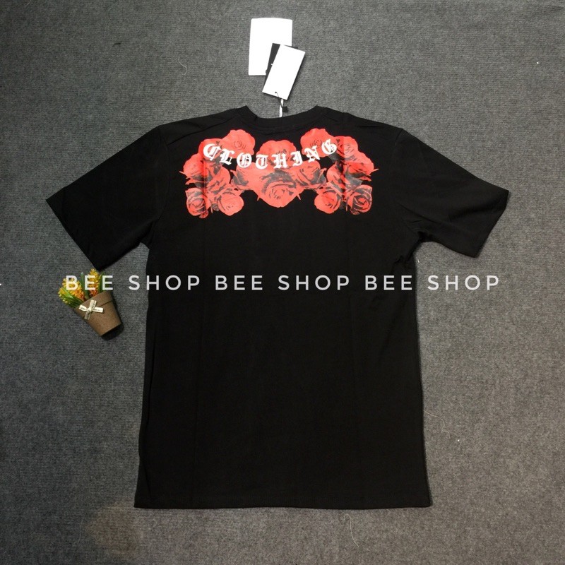 Áo phông in hoạ tiết hoa hồng, áo đôi nam nữ, áo t-shirt cổ tròn - Bee Shop