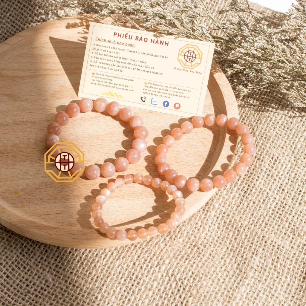 Vòng Tay Phong Thủy Đá Mặtt Trời Sun Sttone [TẶNG HỘP GỖ CAO CẤP] tài lộc nam nữ mệnh Hỏa Thổ - Phong Thủy Tây Tạng