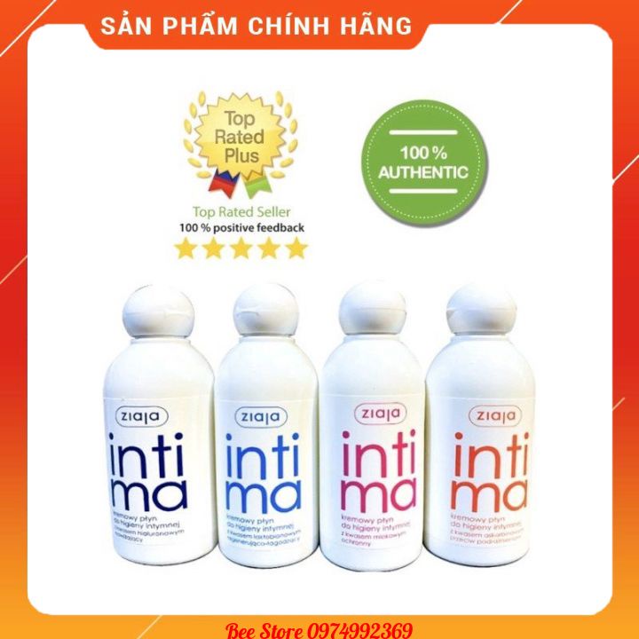 Intima Dung Dịch Rửa Vệ Sinh Phụ Nữ Dạng Sữa Ziaja Balan Bộ 4 Màu 200ml