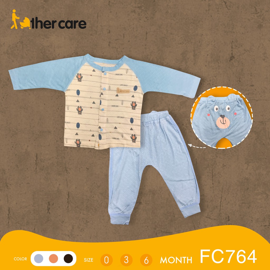 Bộ Quần Áo Trẻ em DT FatherCare Cài Giữa - Họa Tiết Gấu (Họa Tiết-Trơn) FC764