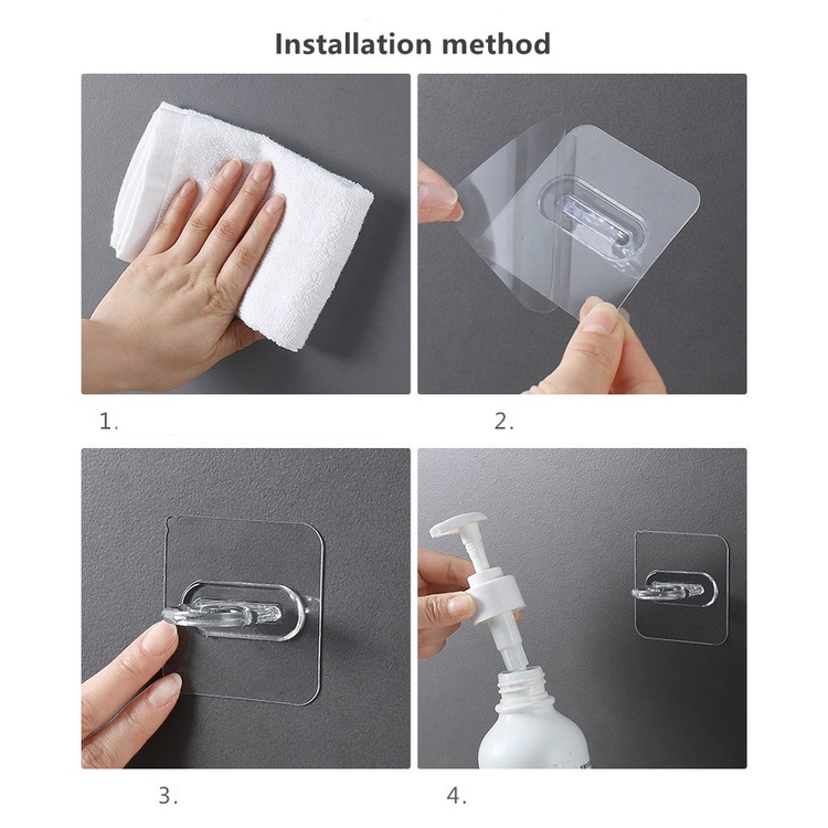 Móc Tròn Gắn Tường Không Cần Đục Lỗ Treo Đồ Đa Ứng Dụng Cho Nhà Bếp Nhà Tắm