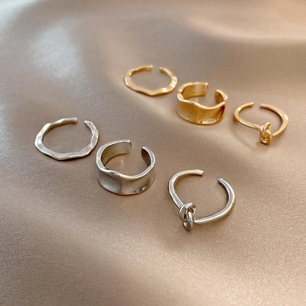 EXPEN Nhẫn Hở Mạ Bạc Kiểu Thắt Nút Độc Đáo Thời Trang Cho Nữ