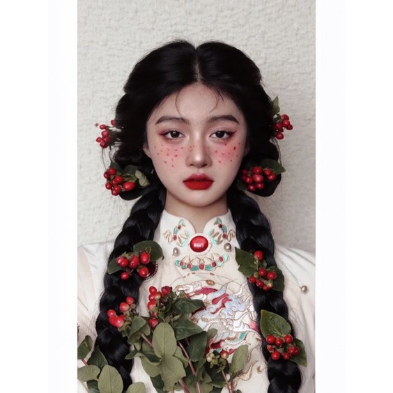 Nhánh Cherry Giả Cao Cấp Siêu Xinh Decor Trang Trí | Hà Hoa Flower