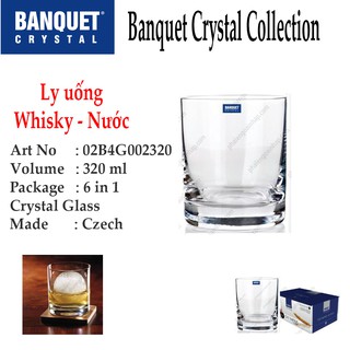 Bộ 6 ly uống rượu Whisky - uống nước rona Bohemia 280 ml cực đẹp