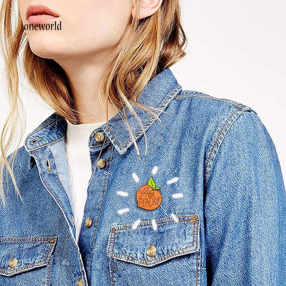 Huy hiệu cài áo phim hoạt hình quả đào Peach Heart đáng yêu