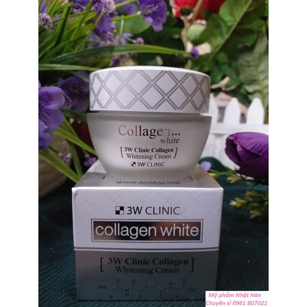 Kem mặt 3W Clinic Trắng/đỏ dưỡng trắng chống lão hóa Collagen Whitening 60ml