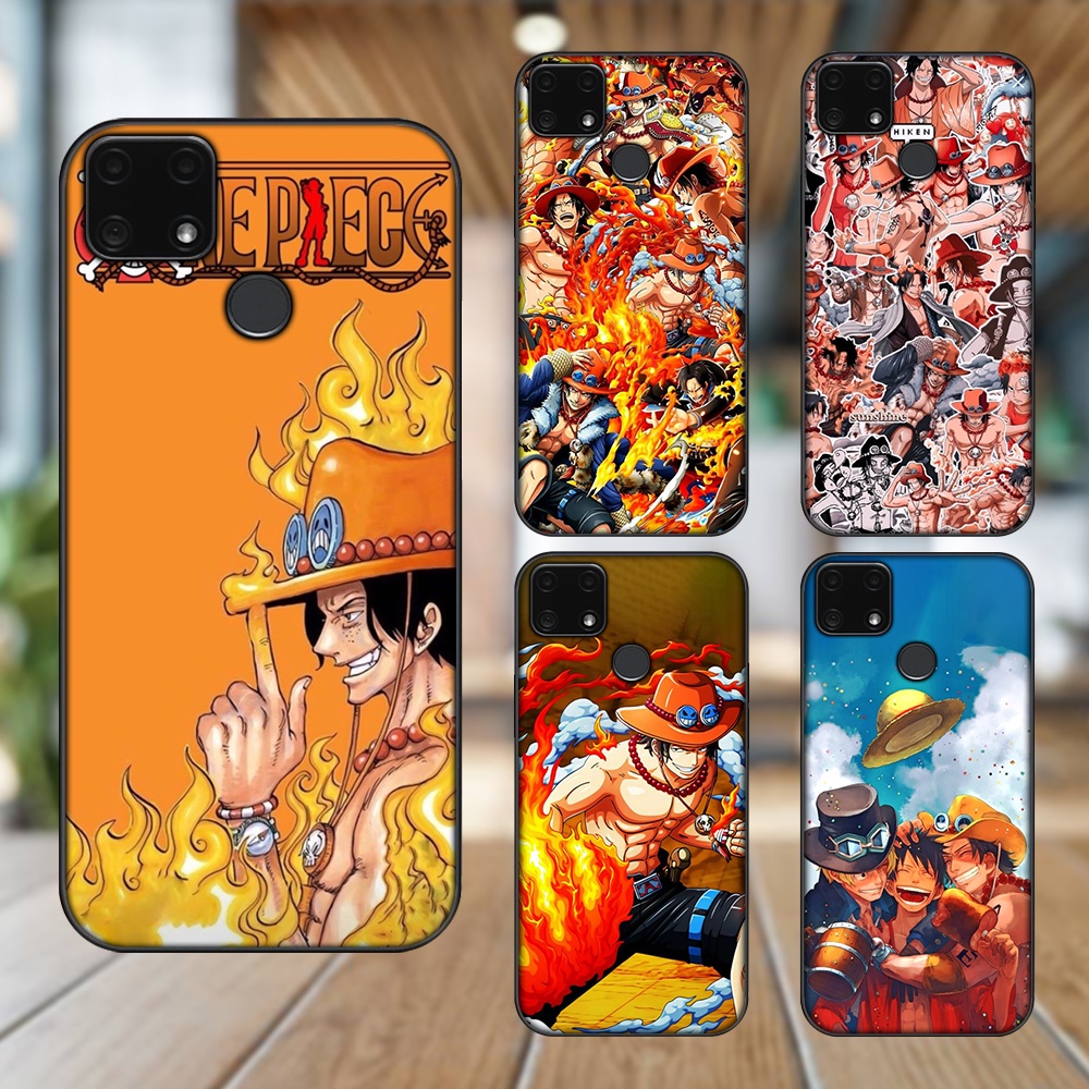 Ốp lưng Realme C25 viền đen in hình Ace One Piece