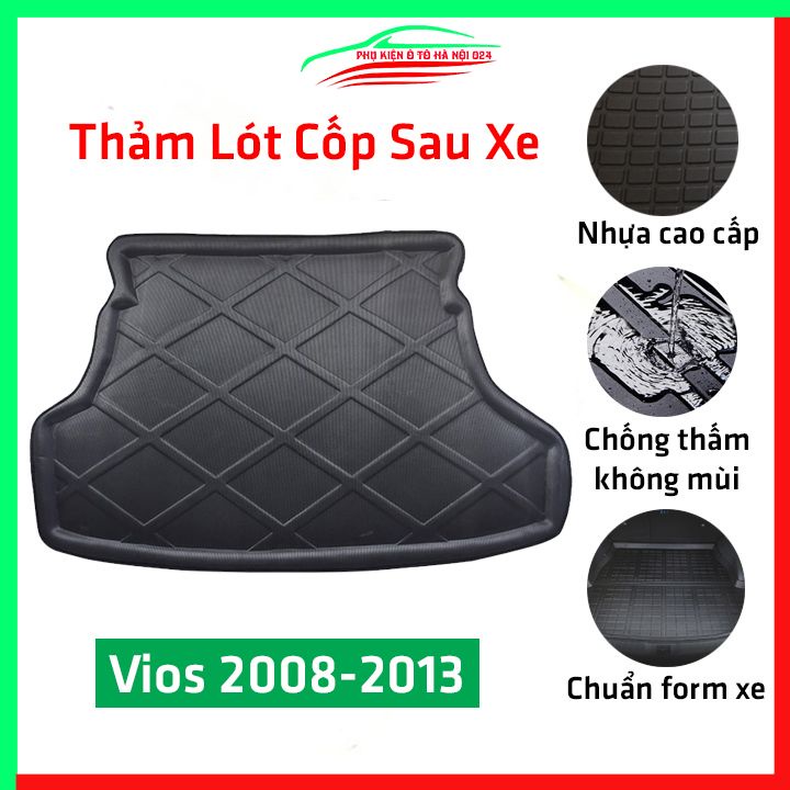 Thảm nhựa lót cốp Toyota Vios 2008-2013 nhựa dẻo dày dặn đàn hồi tốt