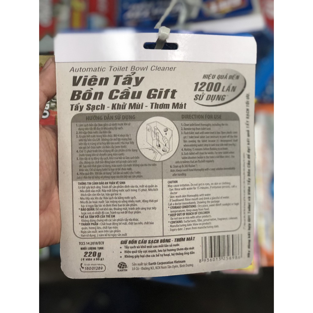 VIÊN TẨY BỒN CẦU GIFT ( VỈ 4 VIÊN)