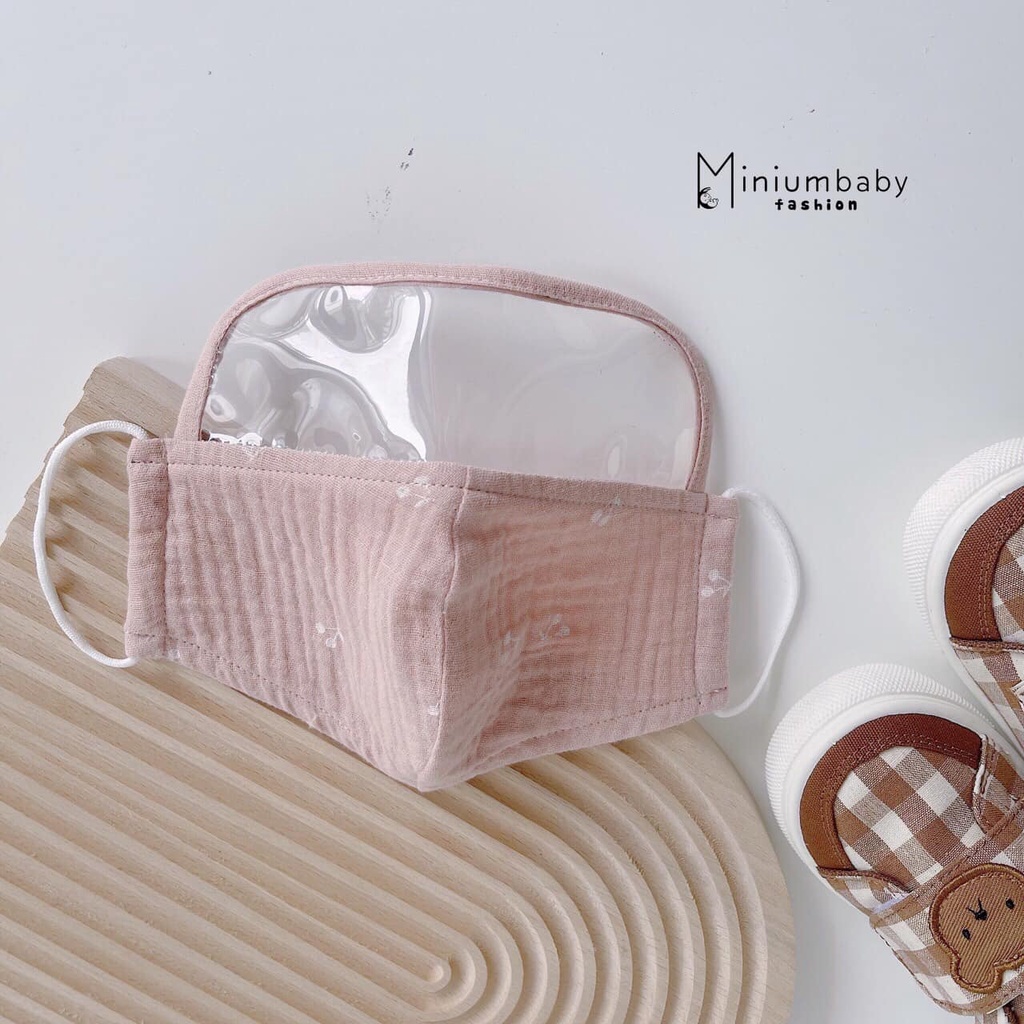 Khẩu trang xô Muslin có kính Miniumbaby