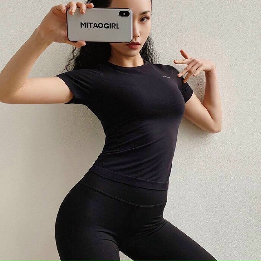 Áo phông dệt ami tập gym-yoga siêu co giãn