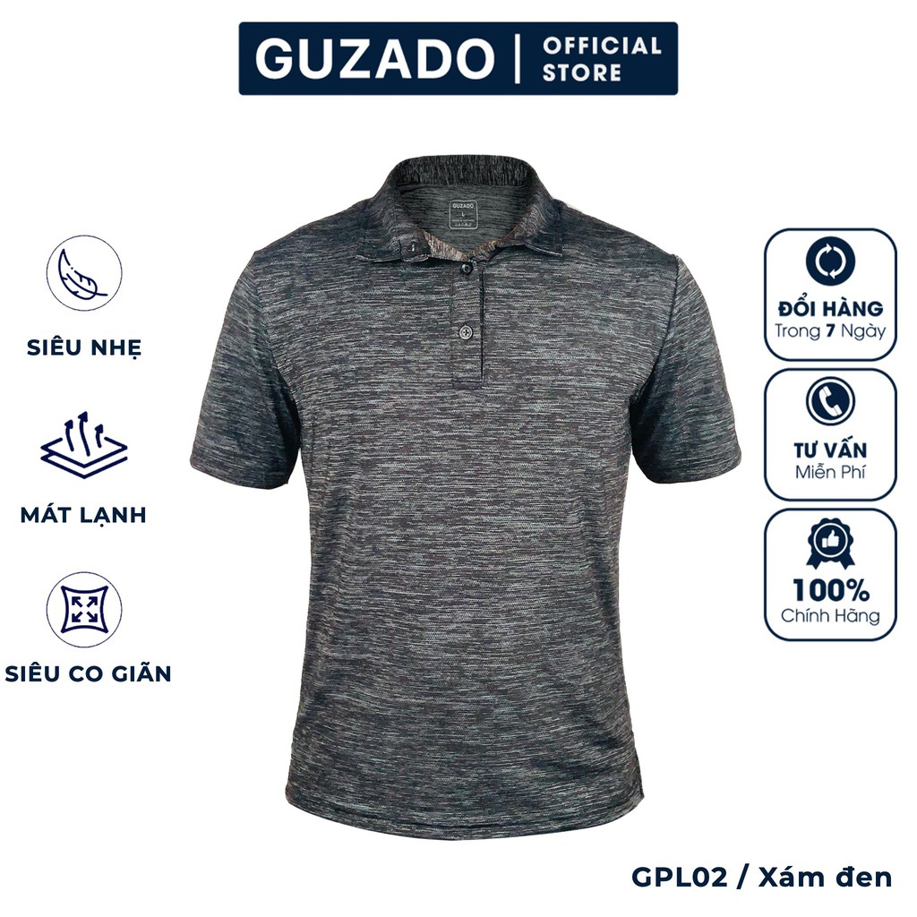 Áo Polo nam Guzado vải Cotton thể thao cao cấp xuất xịn dệt bo dày dặn chuẩn form áo thun cổ bẻ tay ngắn GPL02