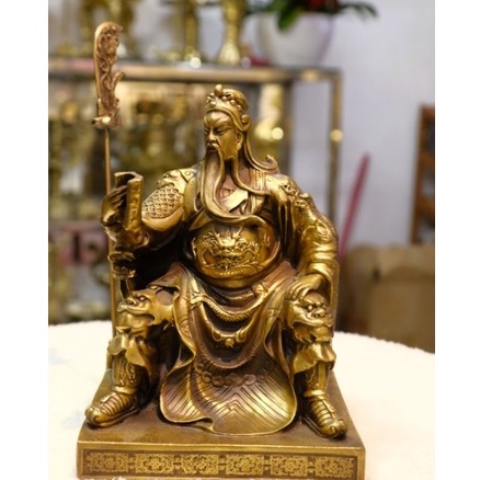 Tượng Quan Công Đọc Sách Bằng Đồng Cao 25cm, Tượng Quan Vân Trường, Tượng Quan Vũ
