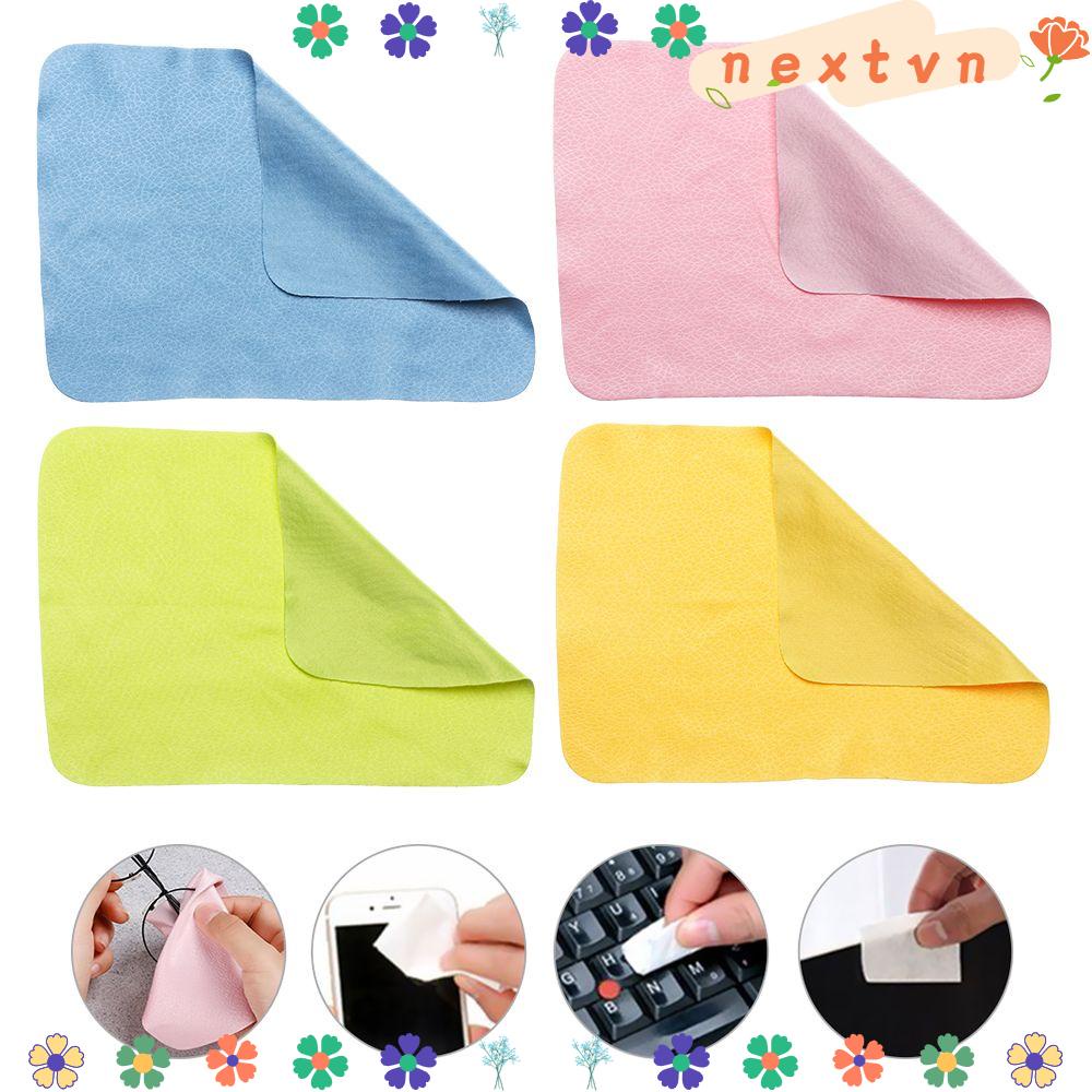 Set 4 khăn vải lau mắt kính/ống kính điện thoại bằng sợi tổng hợp cỡ 150*175mm màu sắc ngẫu nhiên