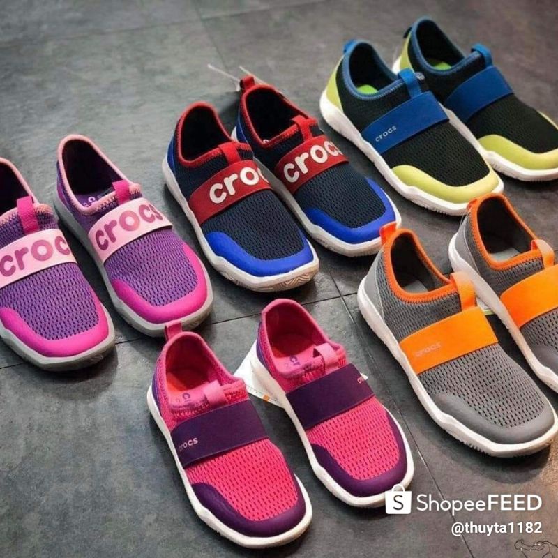 Giày vải cross easy slip on siêu nhẹ cho bé yêu màu xanh