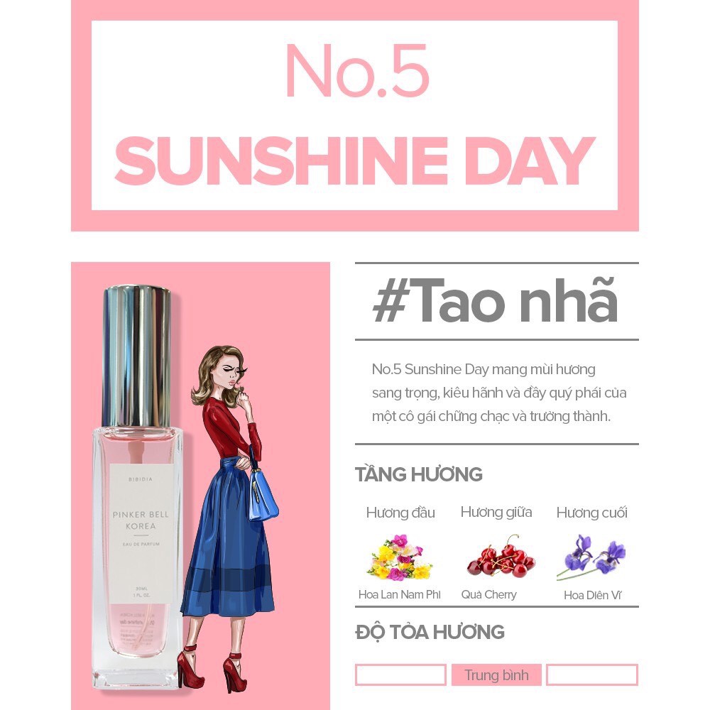 [TẶNG MẶT NẠ NHAU THAI CỪU] Nước Hoa Pinker Bell Perfume Holic - Eau De Parfume - 30ml