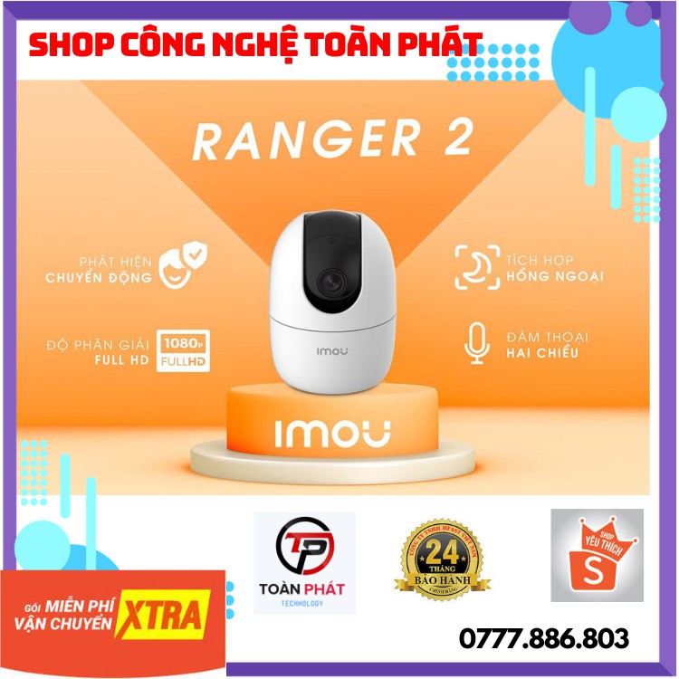 Camera wifi imou A22P 2M Renger2 Chính hãng, camera an ninh full HD giá rẻ, Công ty con của Dahua