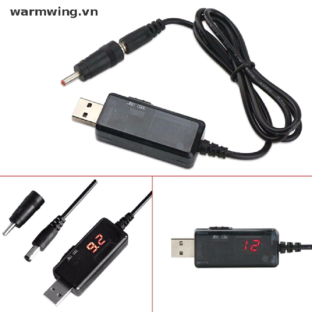 【warmwing】 Usb booster cable 5V step up to 9V 12V voltage converter 1A step-up display .