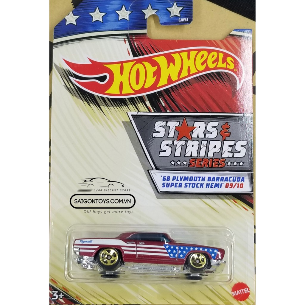 [HOT WHEELS MUSCLE CAR - Độc Quyền Walmart - Star &amp; Stripe] Xe mô hình đồ chơi chính hãng MATTEL Tỷ lệ 1:64