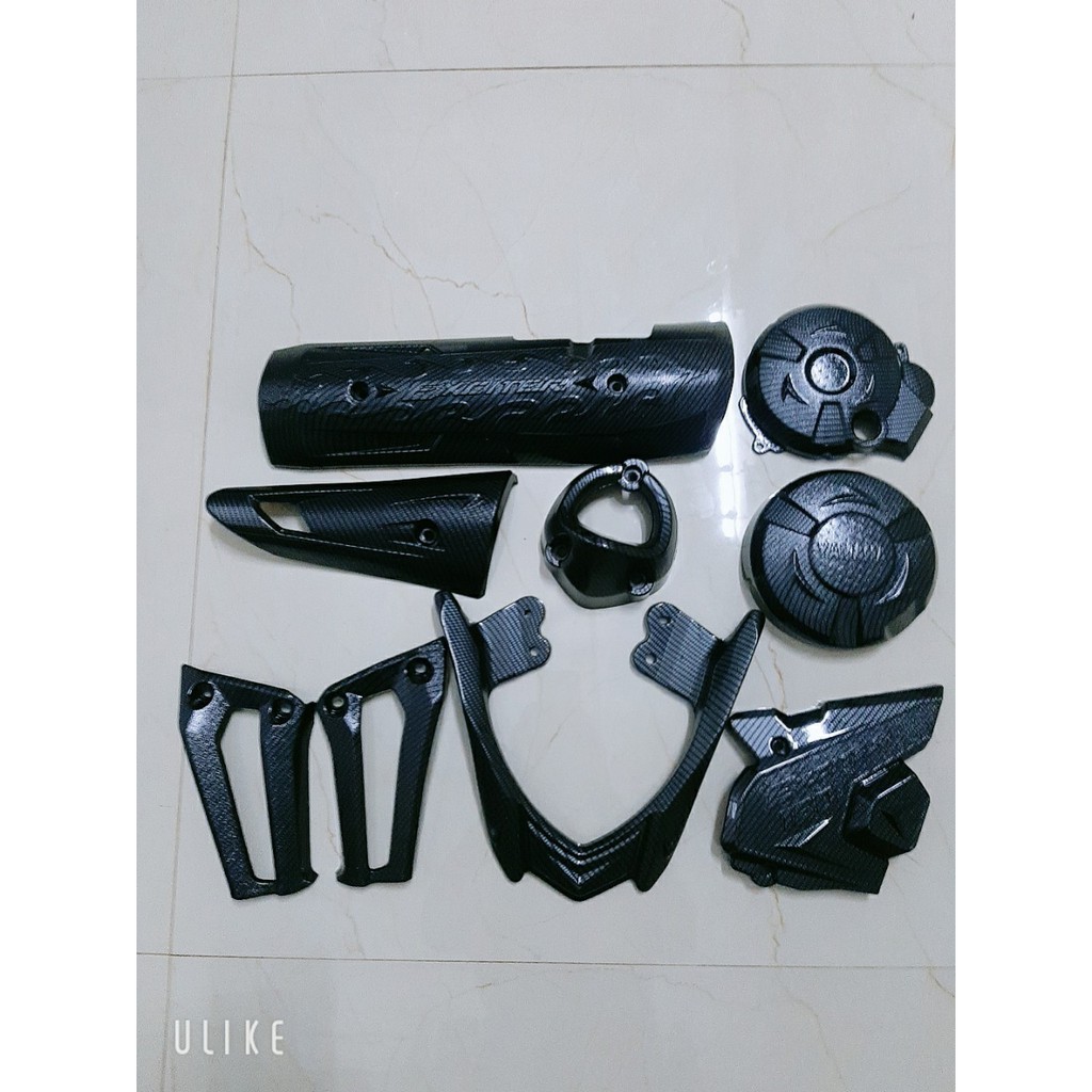 combo 7 món ốp đen carbon cho xe exciter 150 đời 2015 đến 2020 - Đồ Chơi Xe