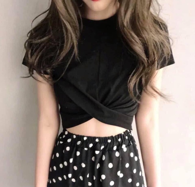 💖💖 𝑭𝑹𝑬𝑬𝑺𝑯𝑰𝑷 💖💖 Áo Croptop Xoắn Bụng Cá Tính D&N ( Áo Thun Croptop Dễ Thương)