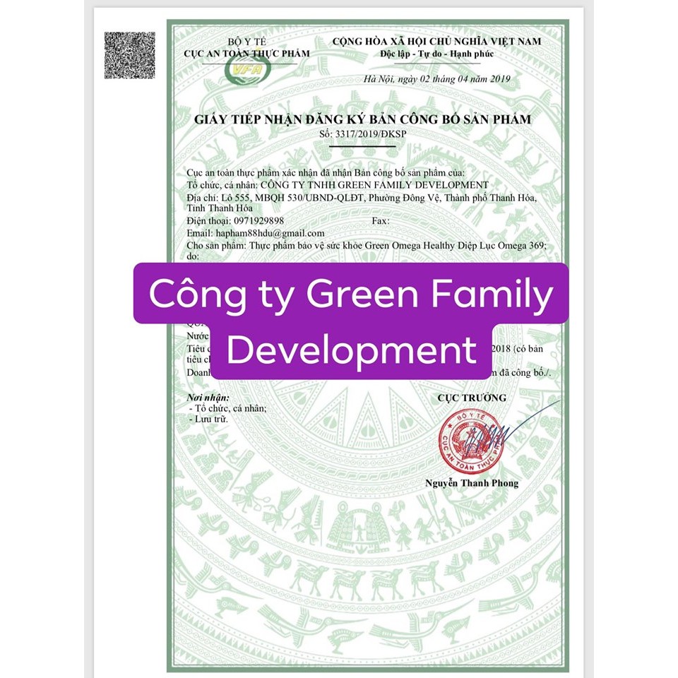 Diệp lục OMEGA 369 – Green Family Development