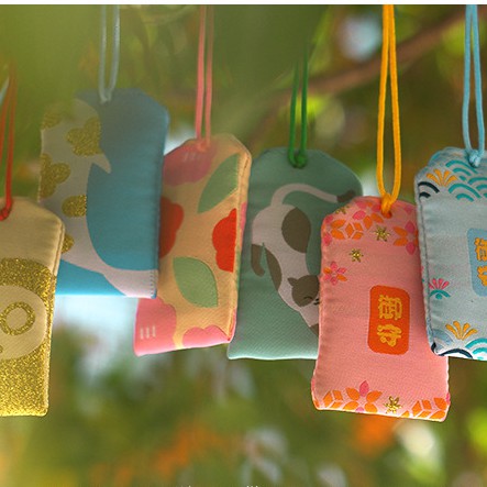 Túi Phước May Mắn Omamori tặng Đá Ngũ Sắc