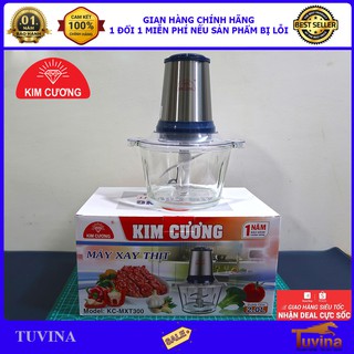 Máy Xay Thịt Đa Năng Cối Thủy Tinh Kim Cương Dung Tích 2 Lít - Hàng Chính Hãng (Bảo Hành 12 Tháng)