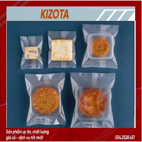 Set 100 túi bánh kẹo trắng mờ, bao bì đựng bánh kẹo, trà hoa - nhiều kích thước-kizota