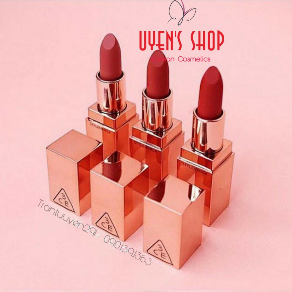 (Màu mới) Son thỏi lì 3Ce Matte Lip Color 226/227/228/229/230/231