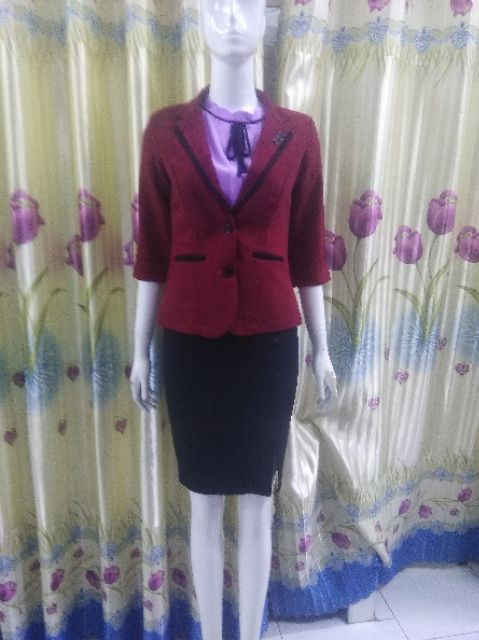 Áo vest công sở nữ cao cấp màu đỏ đô tay lỡ LC18[ ĐỔI TRẢ THOÀI MÁI] | BigBuy360 - bigbuy360.vn