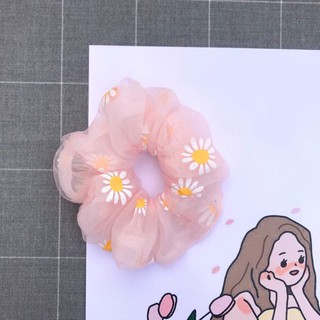 Dây Buộc Tóc - Scrunchies Hoa Cúc Daisy 2 Lớp