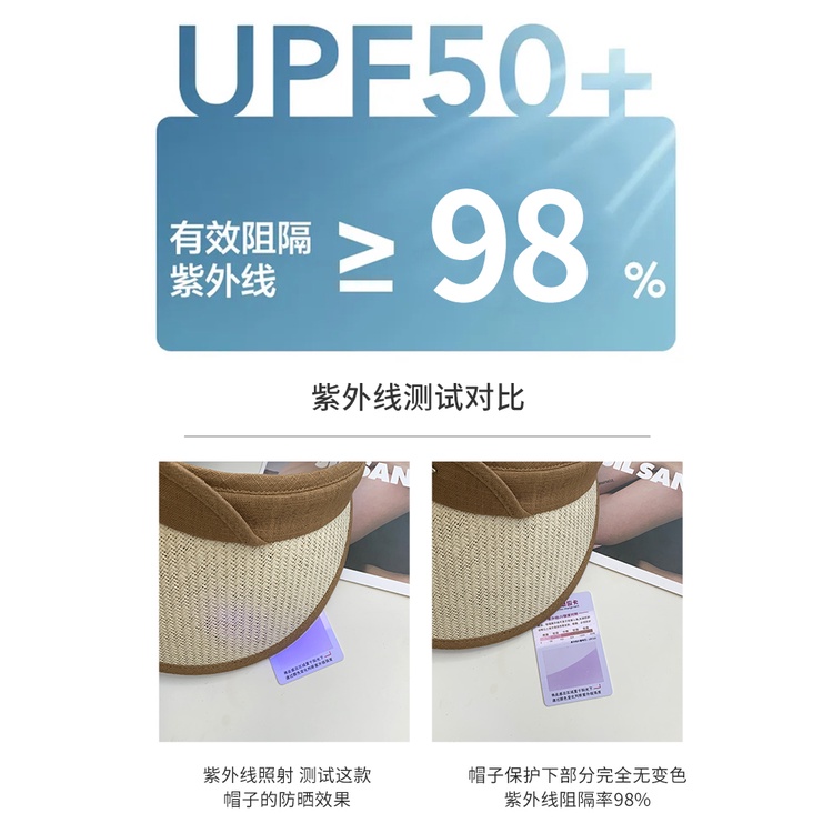 Mũ Cói Rộng Vành Chống Nắng Thiết Kế Hở Chóp Thời Trang Mùa Hè Phong Cách Hàn Quốc Mới Cho Nữ