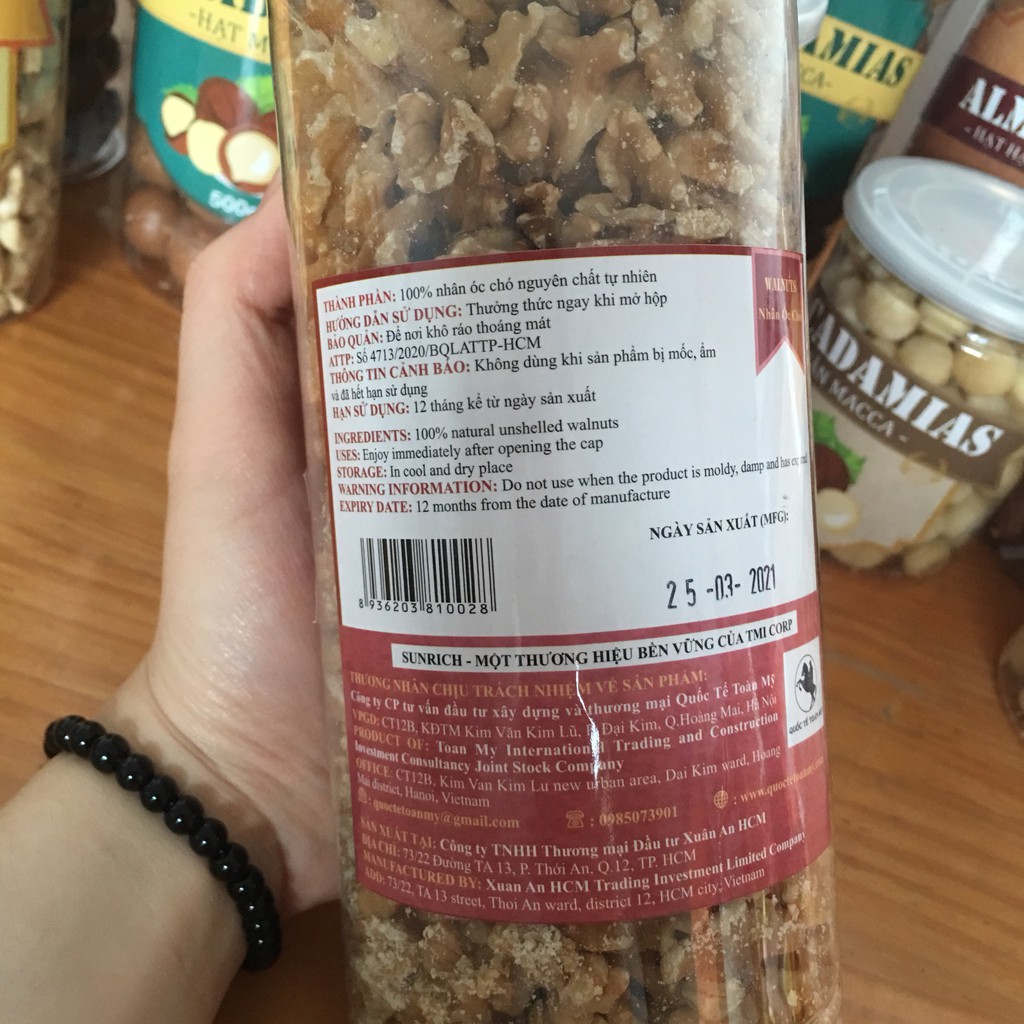 [HÀNG LOẠI 1] 500G NHÂN ÓC CHÓ VÀNG TÁCH VỎ SẴN ĐÓNG HỘP SUNRICH TIỆN DỤNG, CỰC TỐT CHO SỨC KHỎE