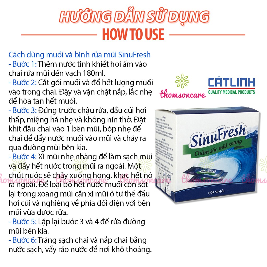 Muối rửa mũi xoang - Sinufresh của Cát Linh - thành phần tự nhiên, giảm mũi, cảm lạnh, cảm cúm