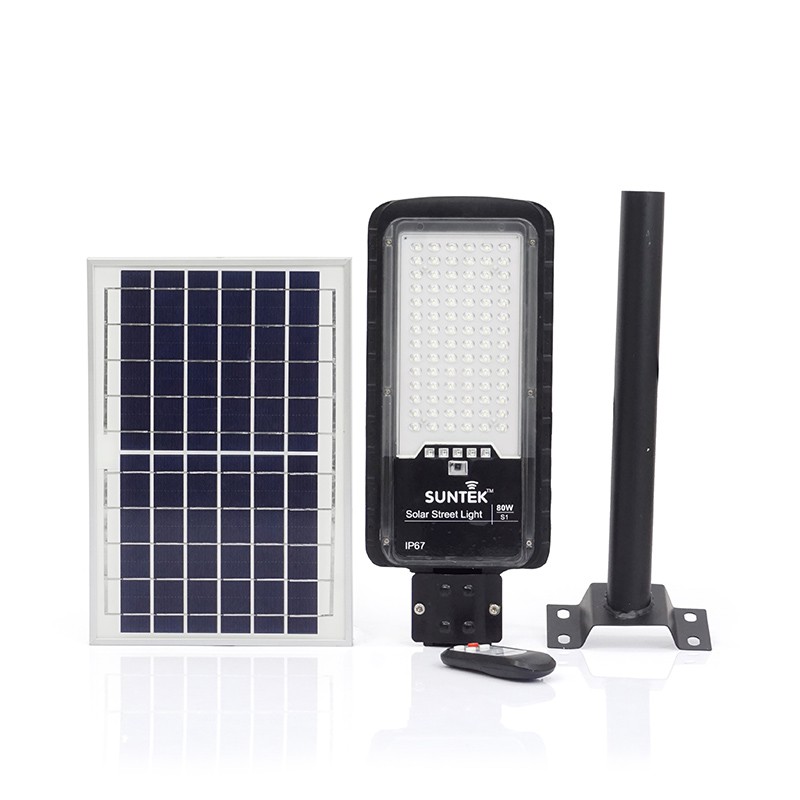Đèn Đường Năng Lượng Mặt Trời SUNTEK LED Solar Street Light S1 80W - Hàng Chính Hãng - Bảo hành 3 năm 1 đổi 1