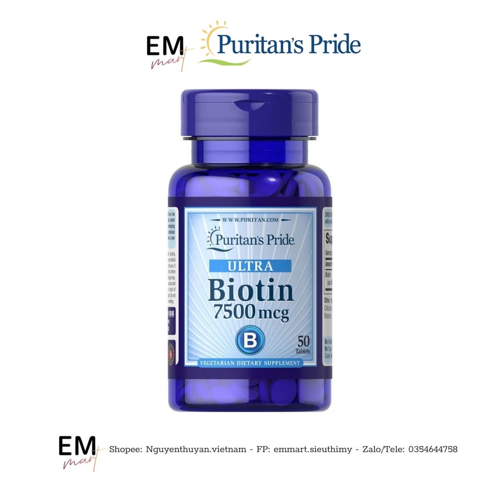 Combo sản phẩm Vitamin C Tinh Dầu Hoa Anh Thảo Omega 3 Biotin - Puritan's Pride hàng Mỹ chính hãng