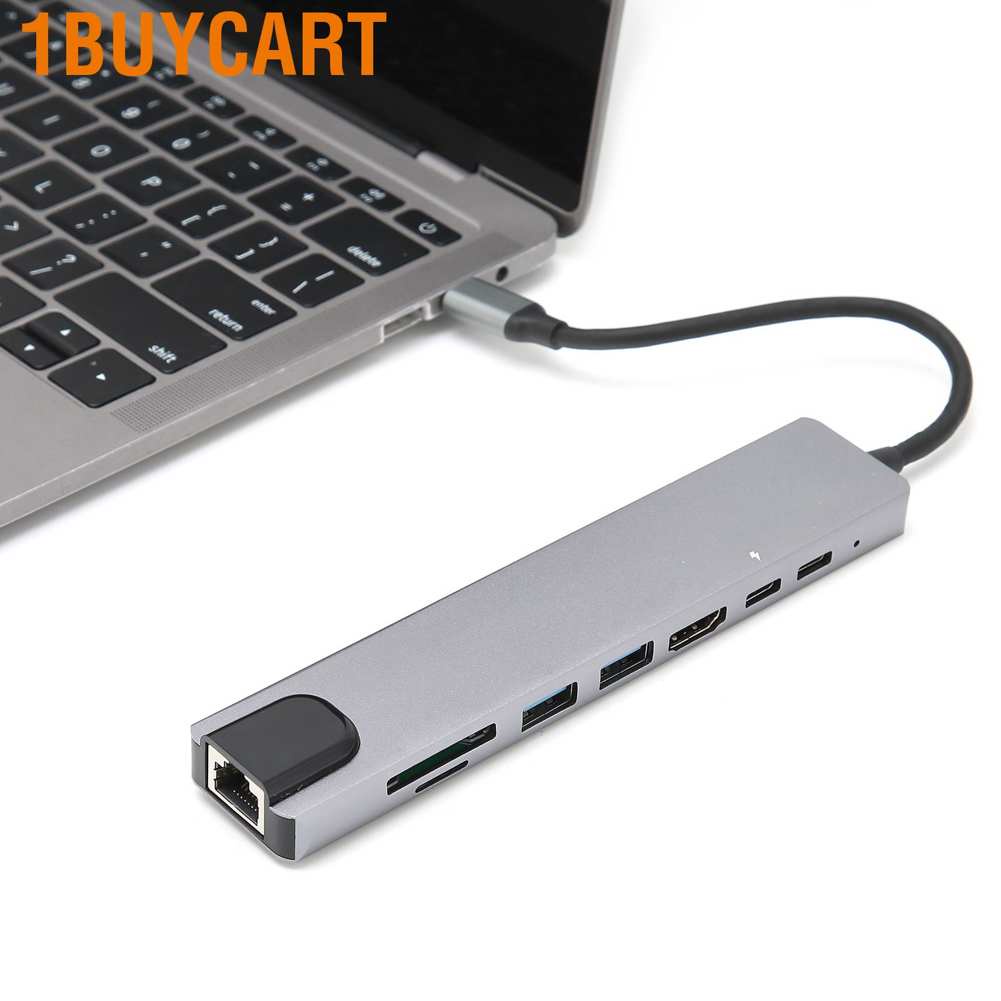 1buycart computer cable manager AA Docking Hub 8 in 1 Type‑C to High‑Definition Multimedia Interface USB PD Expansion Dock for