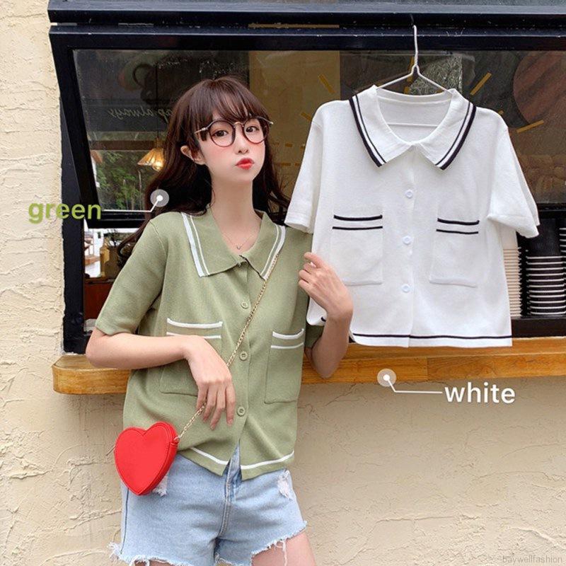 [Baywellfashion]Áo dệt kim phong cách Hàn Quốc