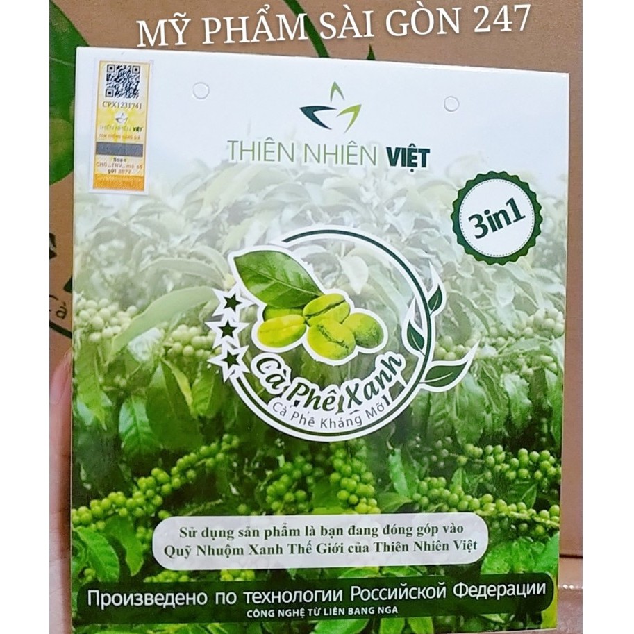 CÀ PHÊ XANH MẪU MỚI NHẤT CỦA THIÊN NHIÊN VIỆT 10 GÓI chính hãng | BigBuy360 - bigbuy360.vn