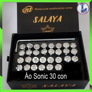 Full ốc áo salaya Sonic , Full bộ 30 con, HÀNG CHUẨN PHÔI INOX 304, SÁNG BÓNG,CAM KẾT HÀNG KHÔNG RỈ SÉT