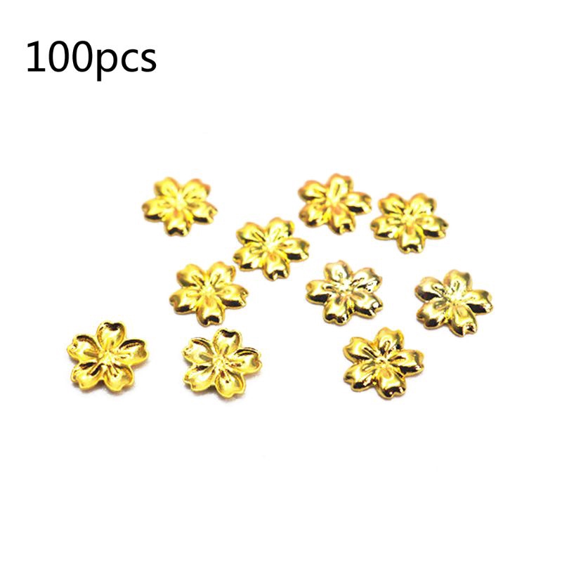 Bộ 100 hạt hoa anh đào resin UV lấp đầy khuôn ngọc mài tròn