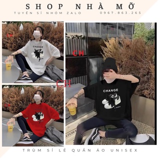 Áo thun tay lỡ - áo phông unisex free size in nổi hình đôi giày- phông giày change- chất contton