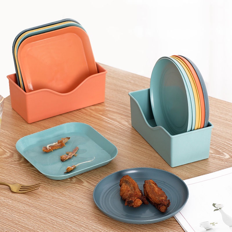 Set 4 đĩa nhựa 6 inch đựng bánh Macaron