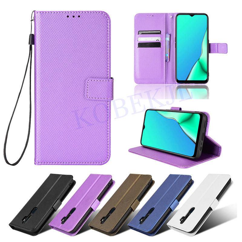 OPPO A9 2020 Flip Diamond Da PU Ví Khe Cắm Thẻ Điện Thoại OPPO A5 A9 2020 A92020 A52020 Ốp Lưng Đứng