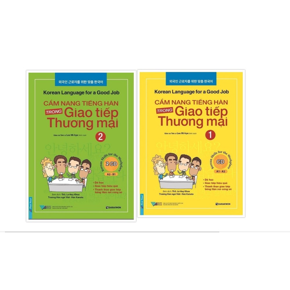 Sách - Combo Cẩm Nang Tiếng Hàn Trong Giao Tiếp Thương Mại ( Tập 1+ Tập 2 ) + CD - First News