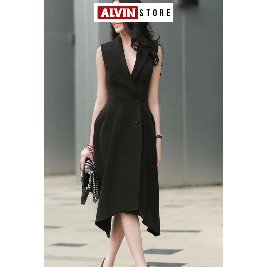Đầm Xoè Vest Kiểu Đuôi Cá Sang Trọng Alvin Store 0757