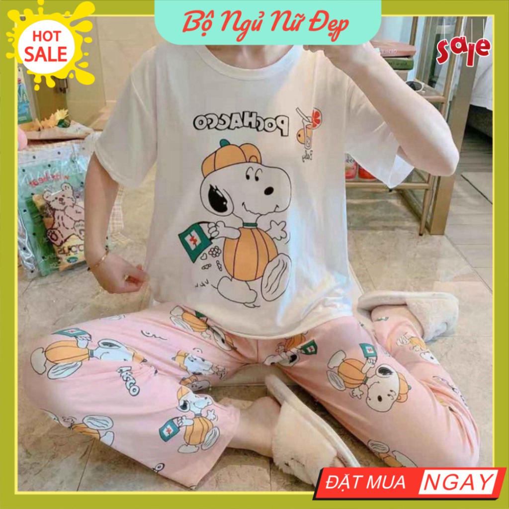 Đồ bộ nữ ❤️Freeship❤️ Bộ mặc hè cotton đẹp hoạt hình dễ thương phiên bản Hàn Quốc - Đồ ngủ đẹp