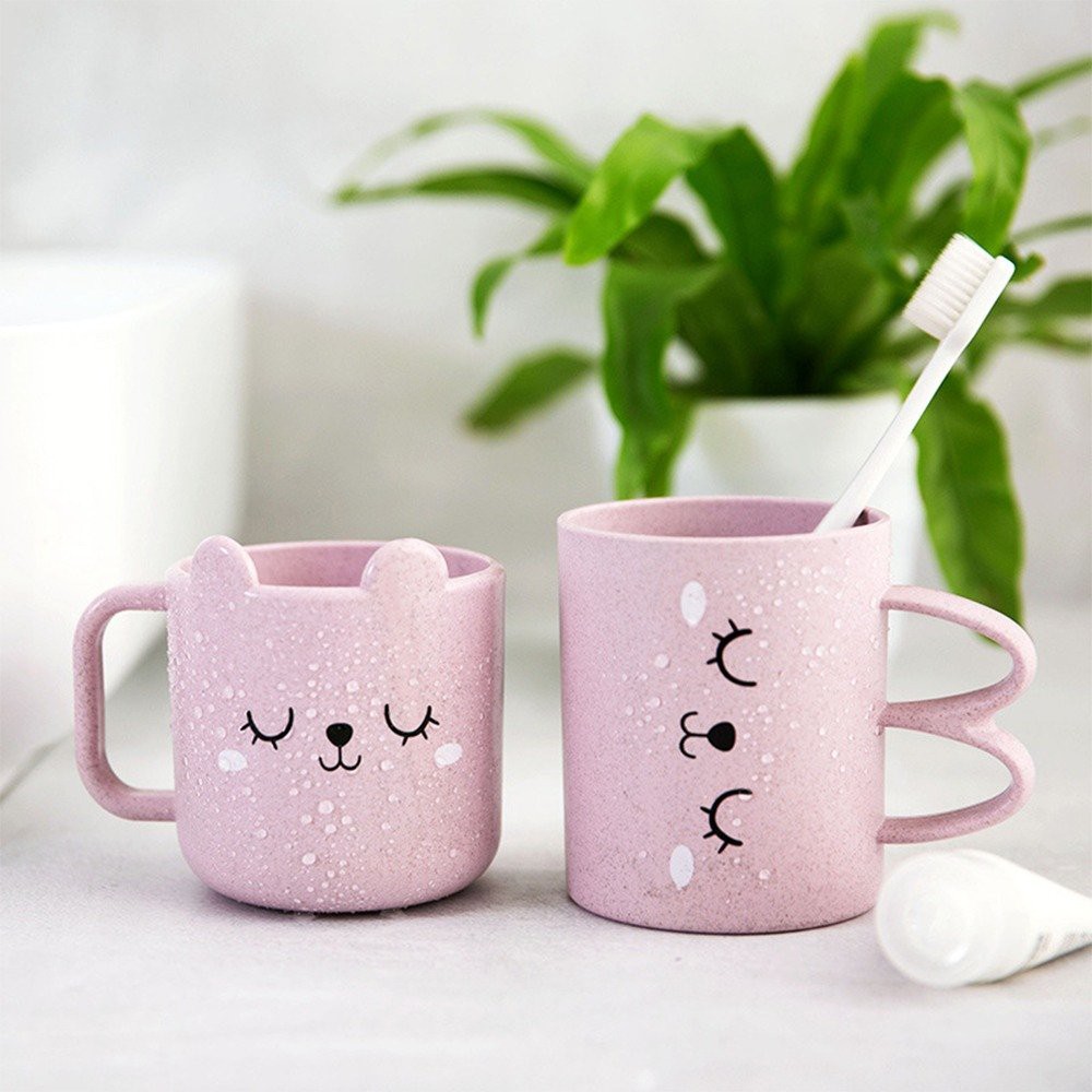 Cốc Uống Nước Lúa Mạch Mắt Nai Cho Bé - Ly Đánh Răng Cute