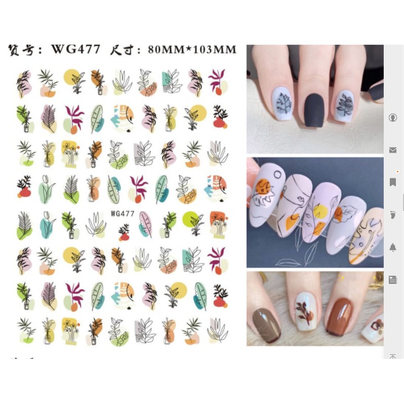 Nail Sticker Hình Chữ Dán Móng Tay Họa Tiết Mới Đẹp - Lẻ 1 Cái